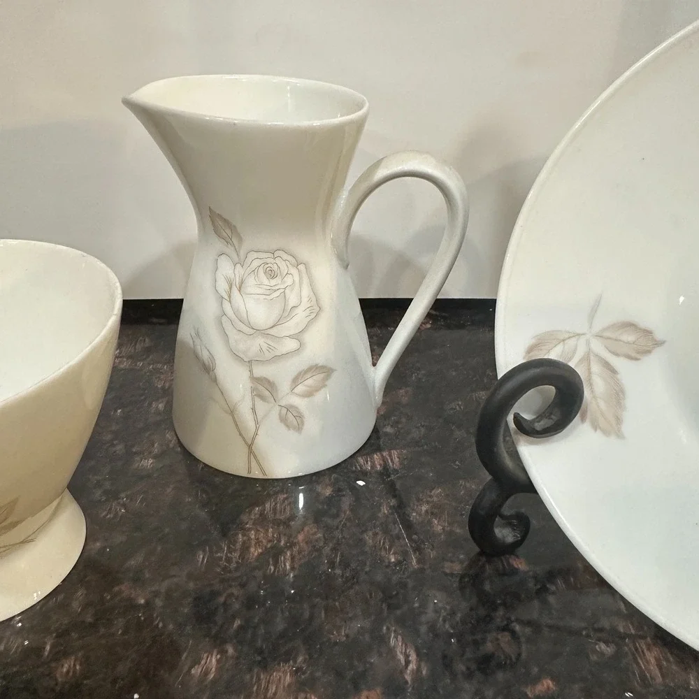 Rosenthal Classic Rose Creamer Sugar Bowl Saucer Plate Set Raymond Loewy Germany